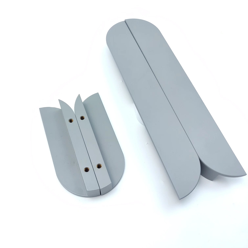 Gagang Kabinet Aluminium Emas 400mm 3 Warna Salix Leaf Handle Untuk Kamar Tidur