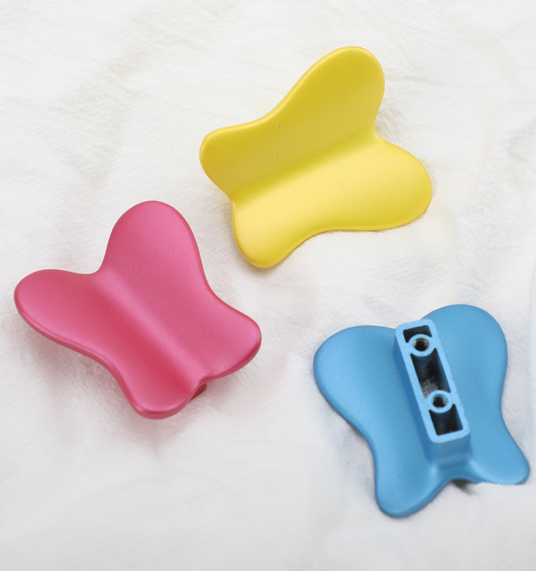 52mm kupu-kupu warna-warni anak-anak desain pegangan paduan seng untuk kamar anak-anak