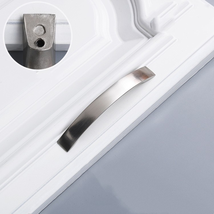 Pegangan Lemari Laci Warna Aluminium 192mm Menarik Anodizing Untuk Kabinet