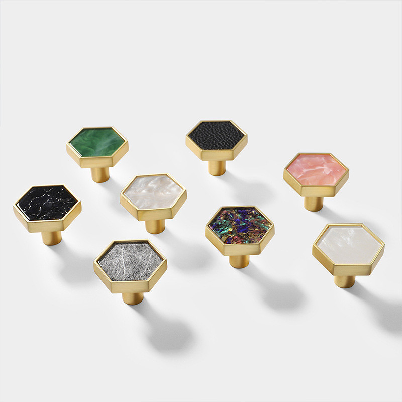 Zinc Alloy Hexagon Knobs Flower Dekorasi Rumah Menangani Dan Furniture Fitting
