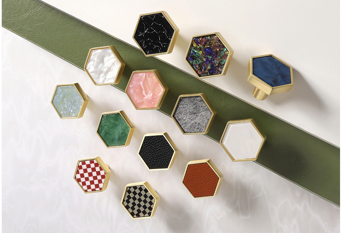 30mm Zinc Alloy Hexagon Knobs Menangani Kabinet Menarik Untuk Dekorasi Rumah