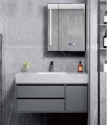 Pabrik Langsung Semua Alloy Aluminium Anti-Kabut LED Cahaya Cerdas Layar Sentuh Switch Kamar Mandi Smart Cabinet Cermin