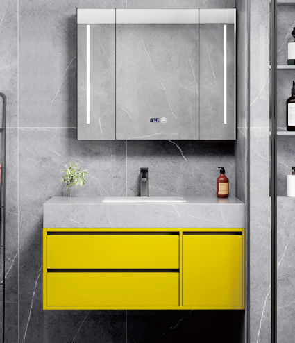 Pabrik Langsung Semua Alloy Aluminium Anti-Kabut LED Cahaya Cerdas Layar Sentuh Switch Kamar Mandi Smart Cabinet Cermin