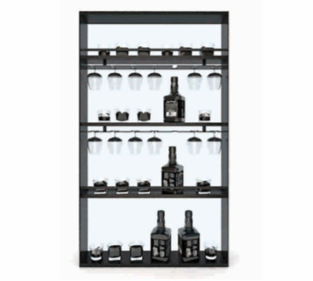 Aluminium Open Display Shelf Untuk Dekorasi Rumah Ruangan Tinggal / Dapur