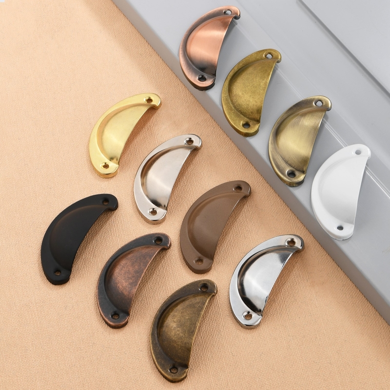 Metal Dapur Laci Lemari Pintu Handle Shellantique Kunci Lemari Pintu Kunci RCW-26986