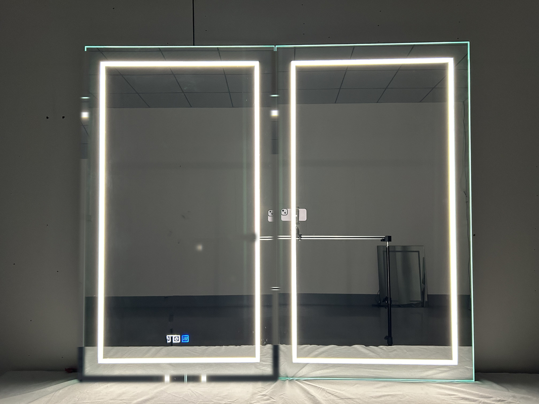Grosir Pabrik Elegan Lemari Mandi Besar Lampu Cermin Kamar Mandi Smart LED Cermin lemari Aluminium Cermin