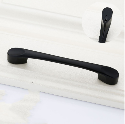 Solid satu lubang furnitur aksesoris hardware laci lemari pintu pegangan Amerika hitam lemari lemari menarik