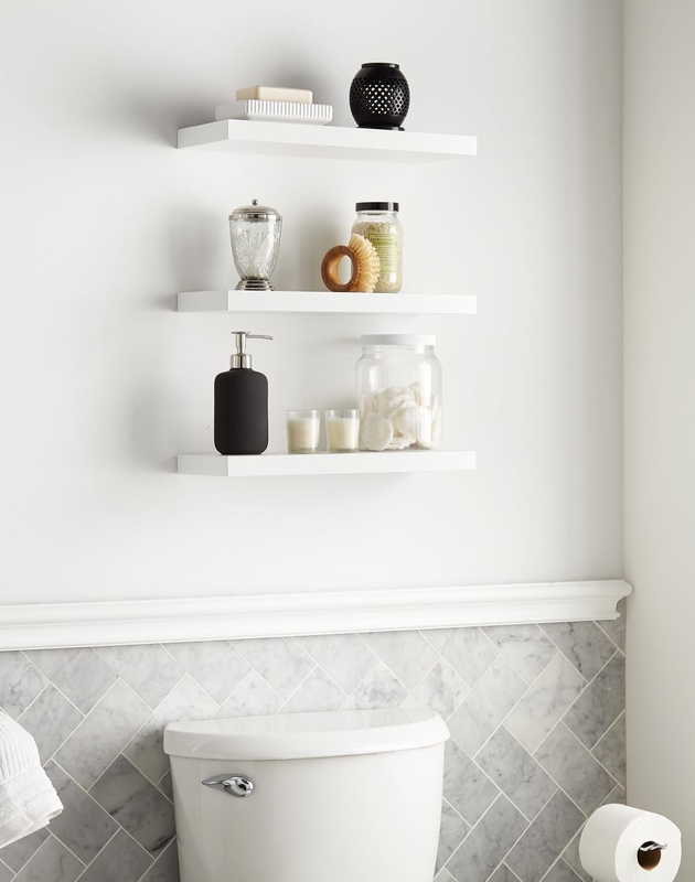 White Wood Wall Mounted Book Shelf Dapur Rak Terapung Rak Dinding Untuk Dekorasi Rumah