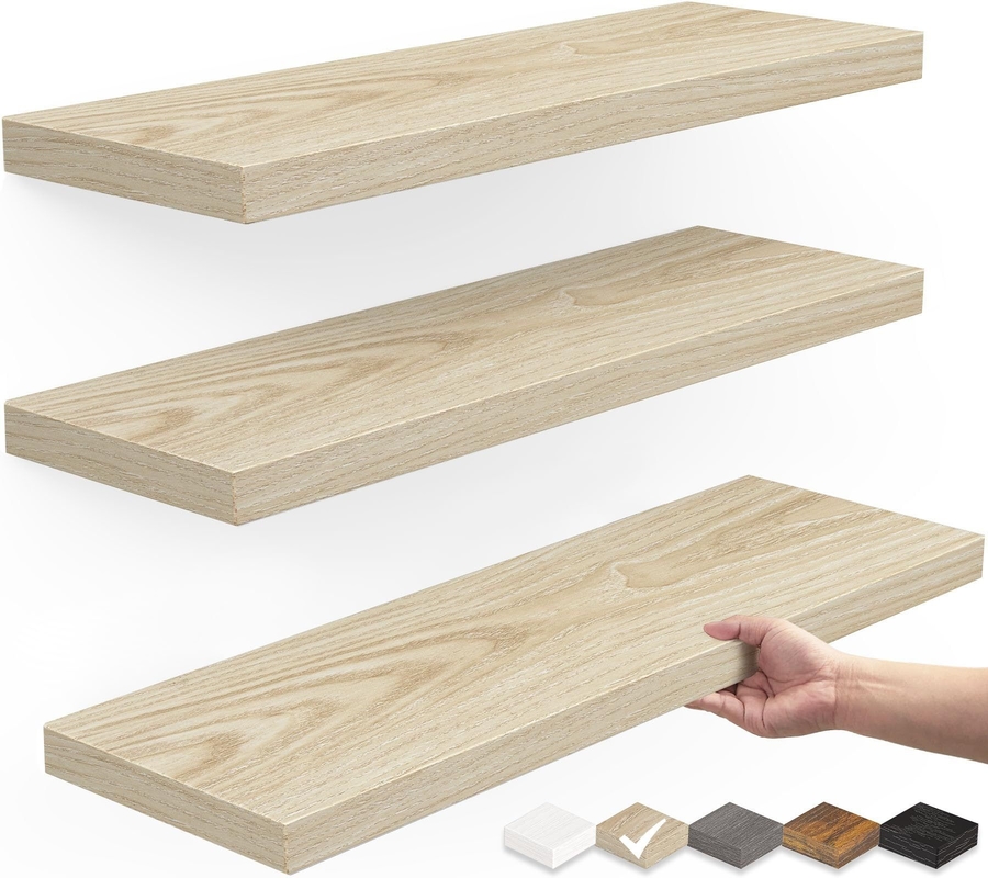 White Wood Wall Mounted Book Shelf Dapur Rak Terapung Rak Dinding Untuk Dekorasi Rumah