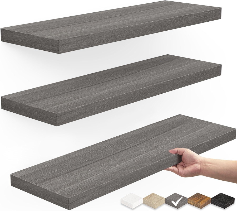 White Wood Wall Mounted Book Shelf Dapur Rak Terapung Rak Dinding Untuk Dekorasi Rumah