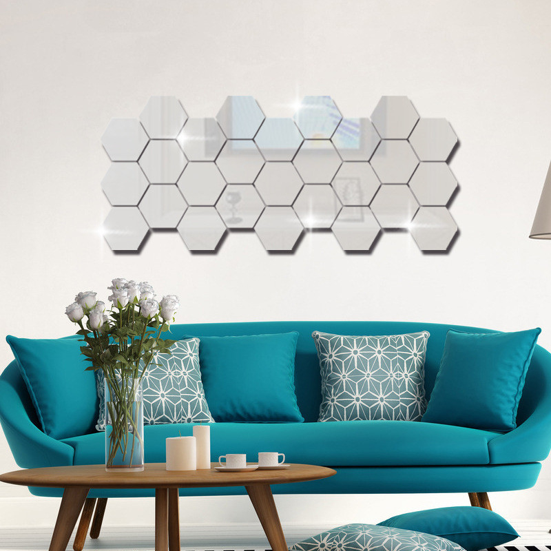 Modern Silver Acrylic SML Mirror Decor produk dekorasi rumah