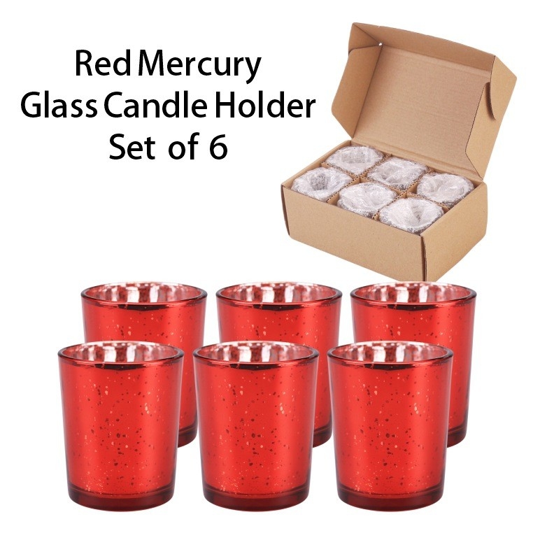 Set pemegang lilin plating kaca electroplating glitter warna lilin kecil toples untuk dekorasi pernikahan