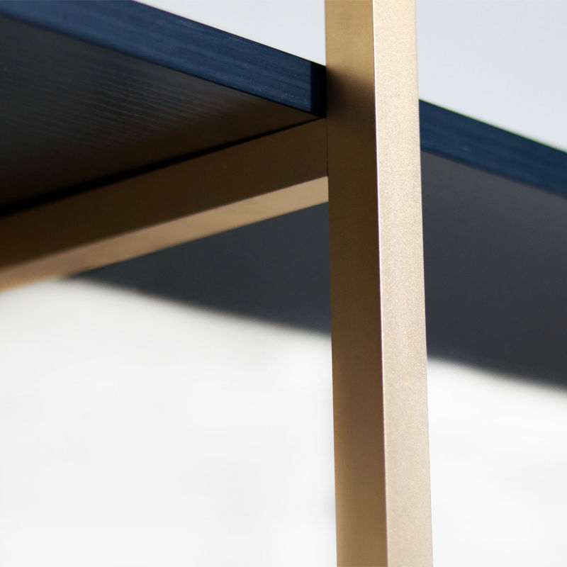 SGS 3 Layer Gold Aluminium Metal Frame Wall Shelf 820mm Untuk Dekorasi Rumah