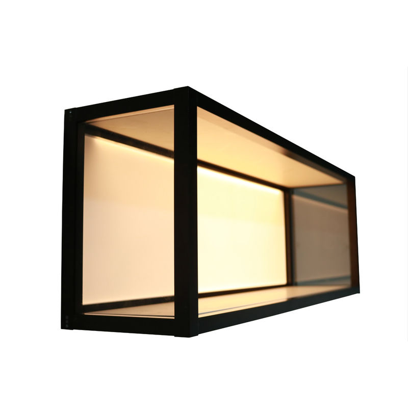 810x200x298mm Aluminium Luminous Cube Wall Shelf Untuk Dekorasi Ruang Tamu
