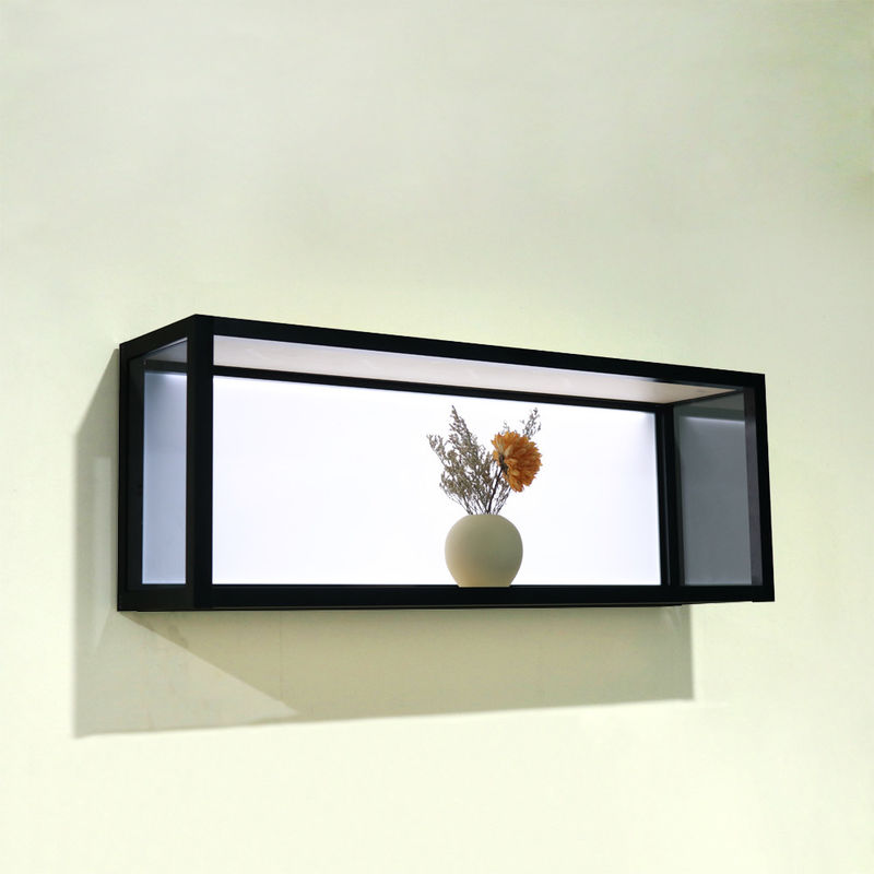 810x200x298mm Aluminium Luminous Cube Wall Shelf Untuk Dekorasi Ruang Tamu
