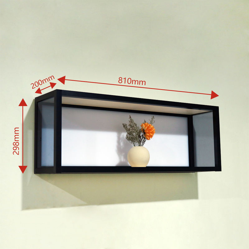 810x200x298mm Aluminium Luminous Cube Wall Shelf Untuk Dekorasi Ruang Tamu