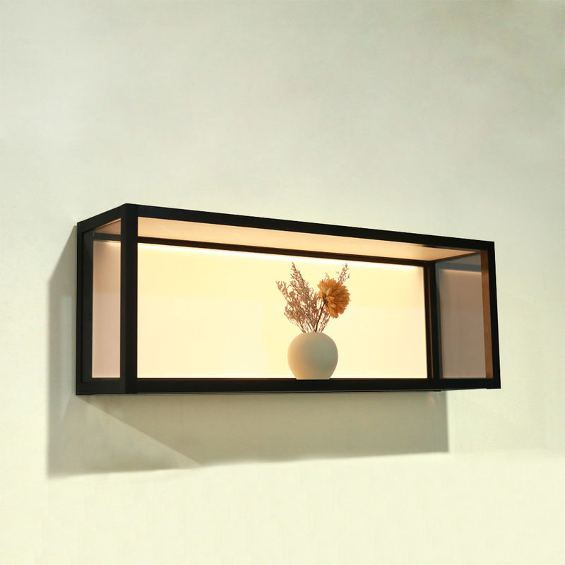 810x200x298mm Aluminium Luminous Cube Wall Shelf Untuk Dekorasi Ruang Tamu