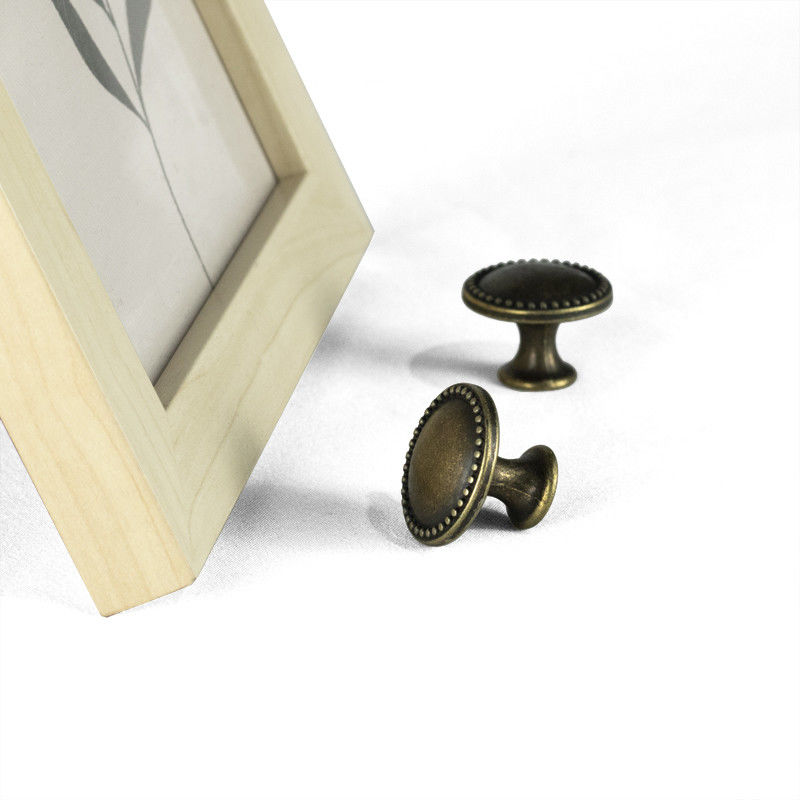 Kenop Kabinet Perunggu Bulat Paduan Seng Antik 25mm