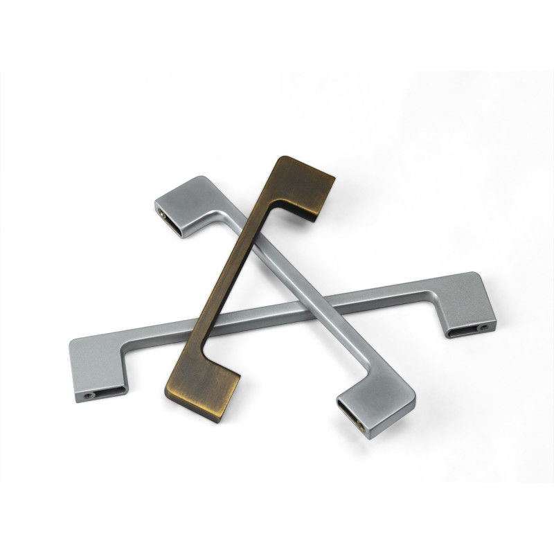 96mm Zinc Alloy Square T Bar Genggam Pintu Perak Untuk Dapur Kabinet