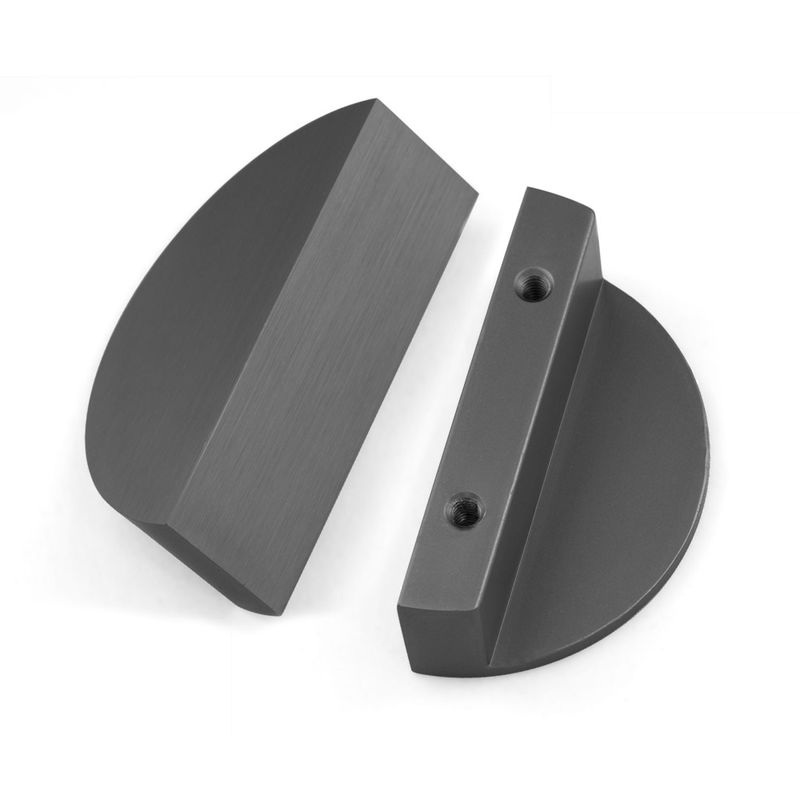 120mm Emas Kuningan Warna Half Moon Laci Modern Menarik Gagang Kabinet Aluminium Dengan Sekrup