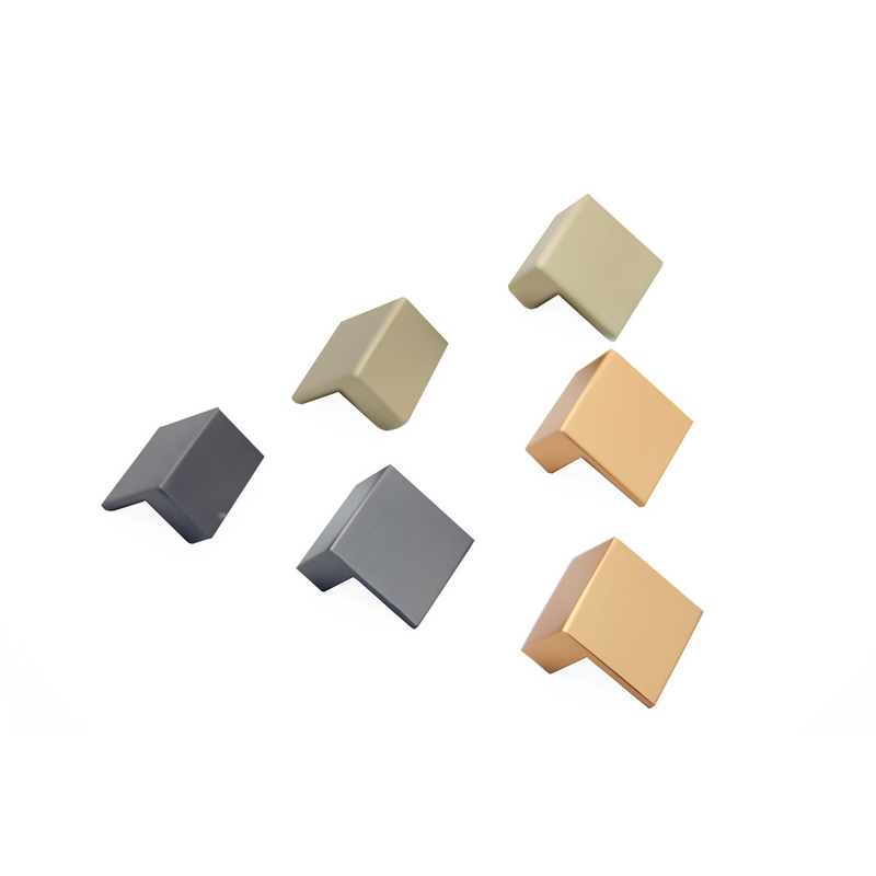 Knob Kabinet Logam Modern Hitam Persegi, Pegangan Laci Aluminium 1,2 Inci Tipe-L