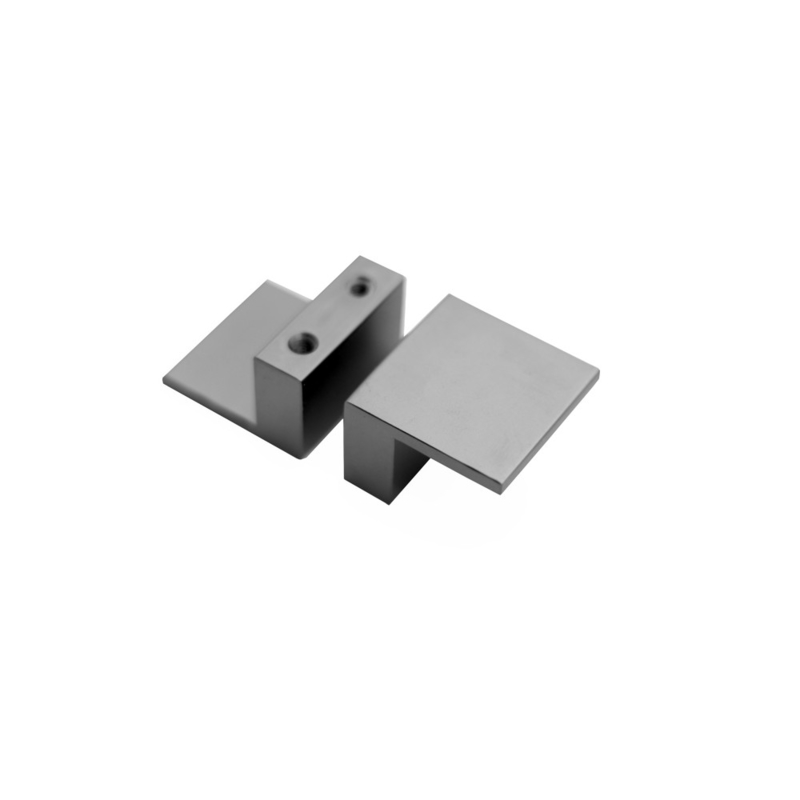 Knob Kabinet Logam Modern Hitam Persegi, Pegangan Laci Aluminium 1,2 Inci Tipe-L