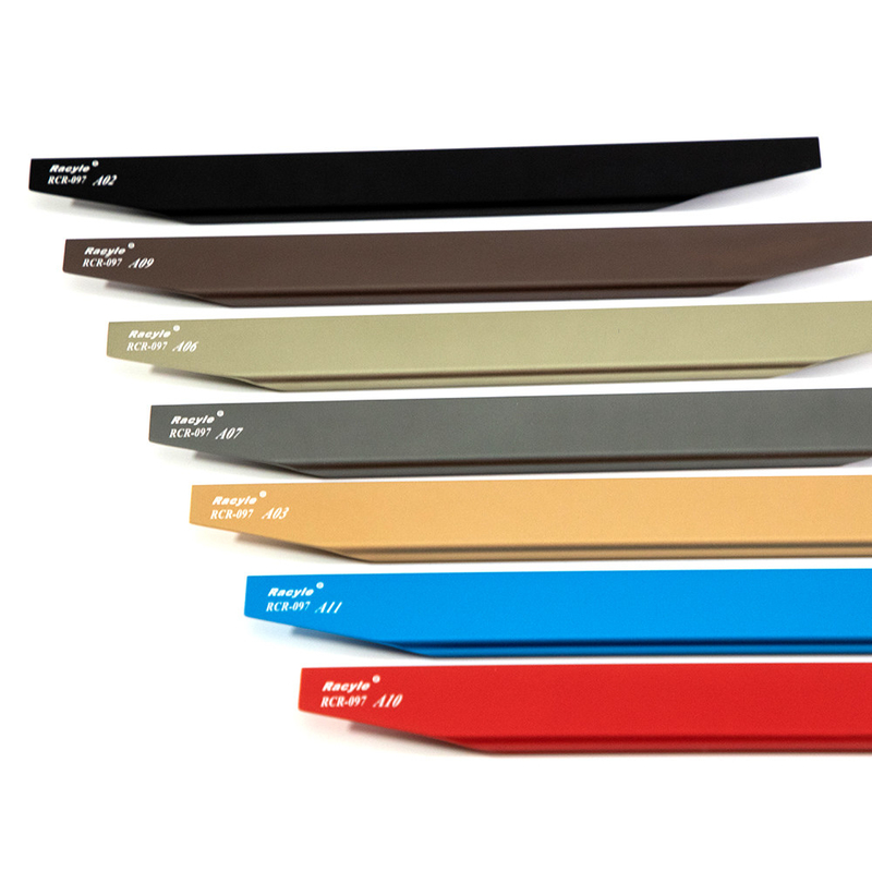 Gold J Shape Aluminium Edge Menarik Jari Kabinet Modern Menarik Logam Untuk Perpustakaan