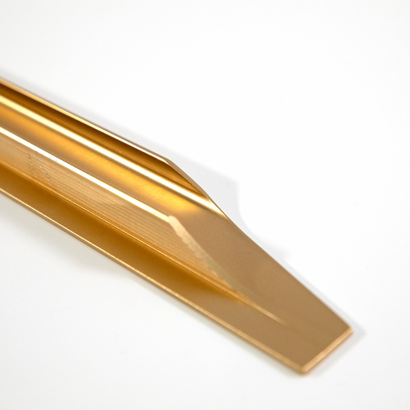 Gold J Shape Aluminium Edge Menarik Jari Kabinet Modern Menarik Logam Untuk Perpustakaan